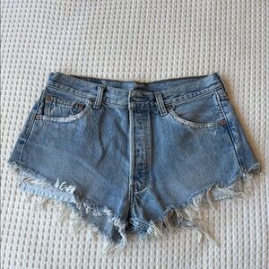 Super short vintage Levi’s Denim Frayed Hem Women's Shorts